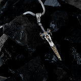 The Zircon-Paved Warrior Sword Pendant - Honor & Discipline