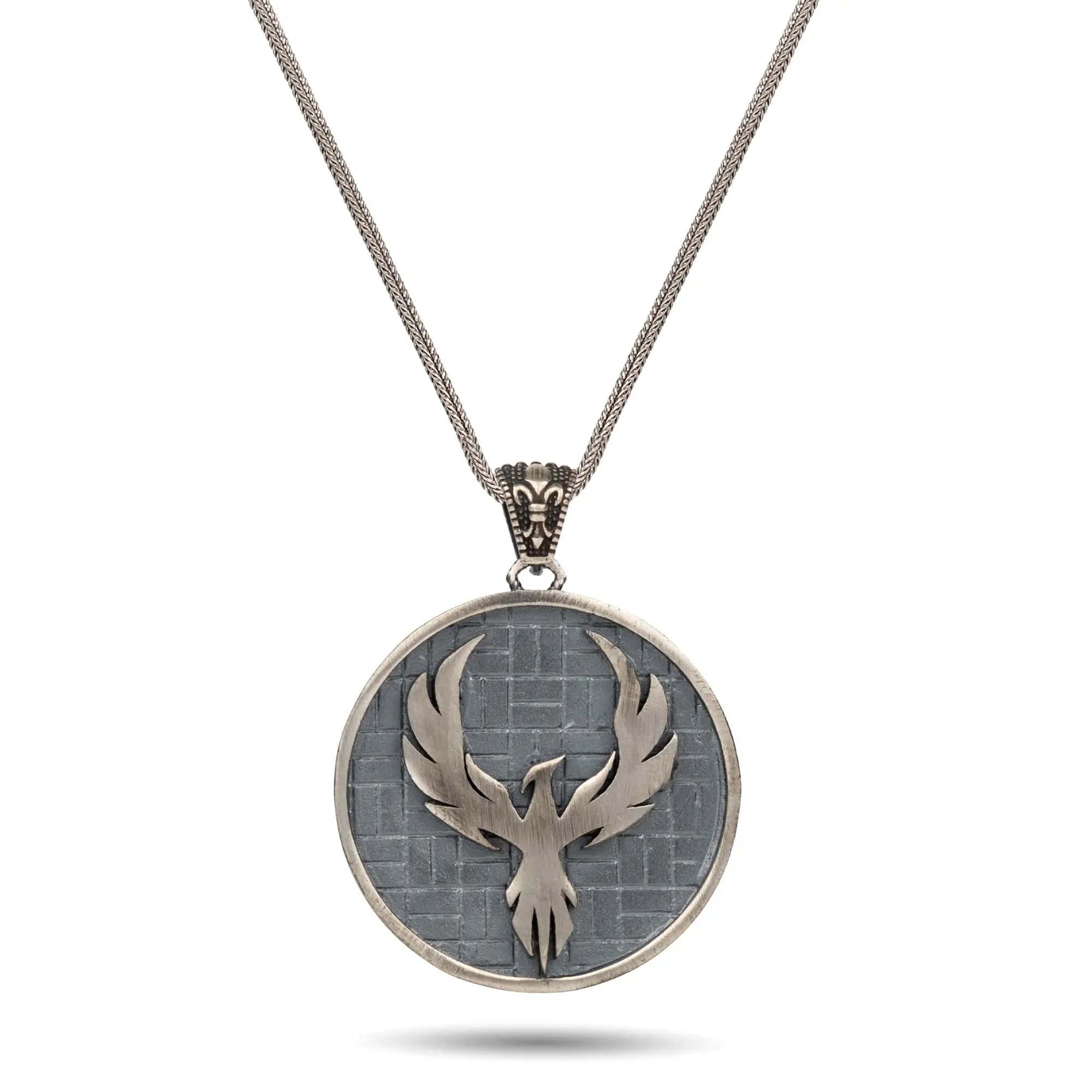 Phoenix Rebirth Sterling Silver Pendant - Dagger Forge 