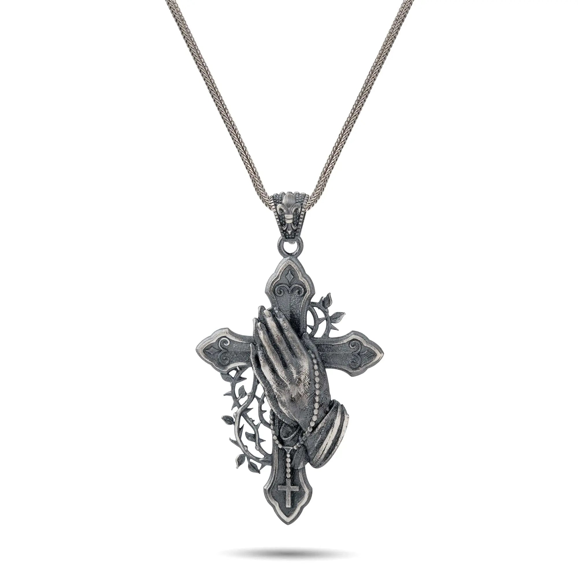 Prayer & Thorns Sterling Silver Pendant - Dagger Forge