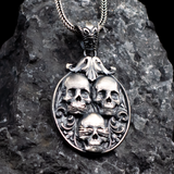 The Three Wise Skulls Medallion - See, Hear, Speak No Evil