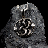 Men's Polished 925 Sterling Silver Intertwined Snake Pendant