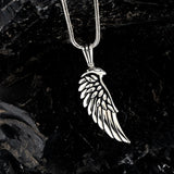 Sleek Silver Eagle Profile & Wing Necklace for Men