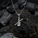 Bright Silver Classical Music Necklace for Men - Violin Charm