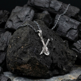 Bright Silver Classical Music Necklace for Men - Violin Charm
