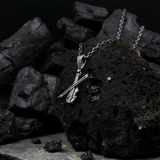 Bright Silver Classical Music Necklace for Men - Violin Charm