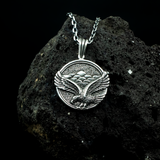 Sterling Silver Majestic Eagle and Mountain Pendant