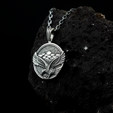 Sterling Silver Majestic Eagle and Mountain Pendant