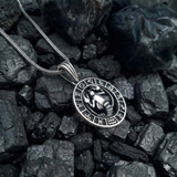 925 Sterling Silver Oxidized Cancer Zodiac Medallion, Lobster Sign Pendant