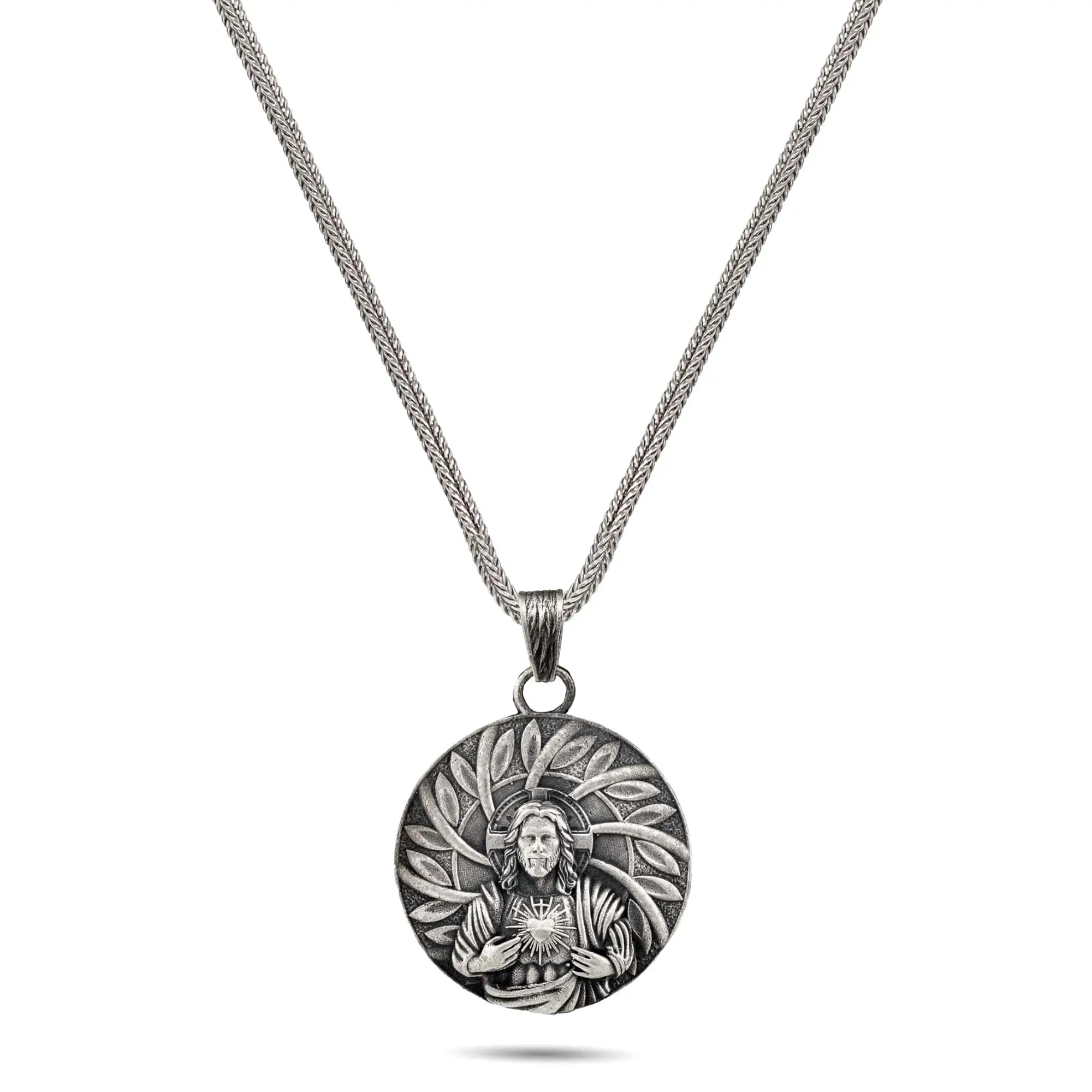 Sacred Heart of Jesus Sterling Silver Pendant - Dagger Forge