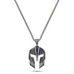 Spartan Mosaic Helmet Sterling Silver Pendant - Dagger Forge