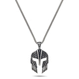 Spartan Mosaic Helmet Sterling Silver Pendant - Dagger Forge