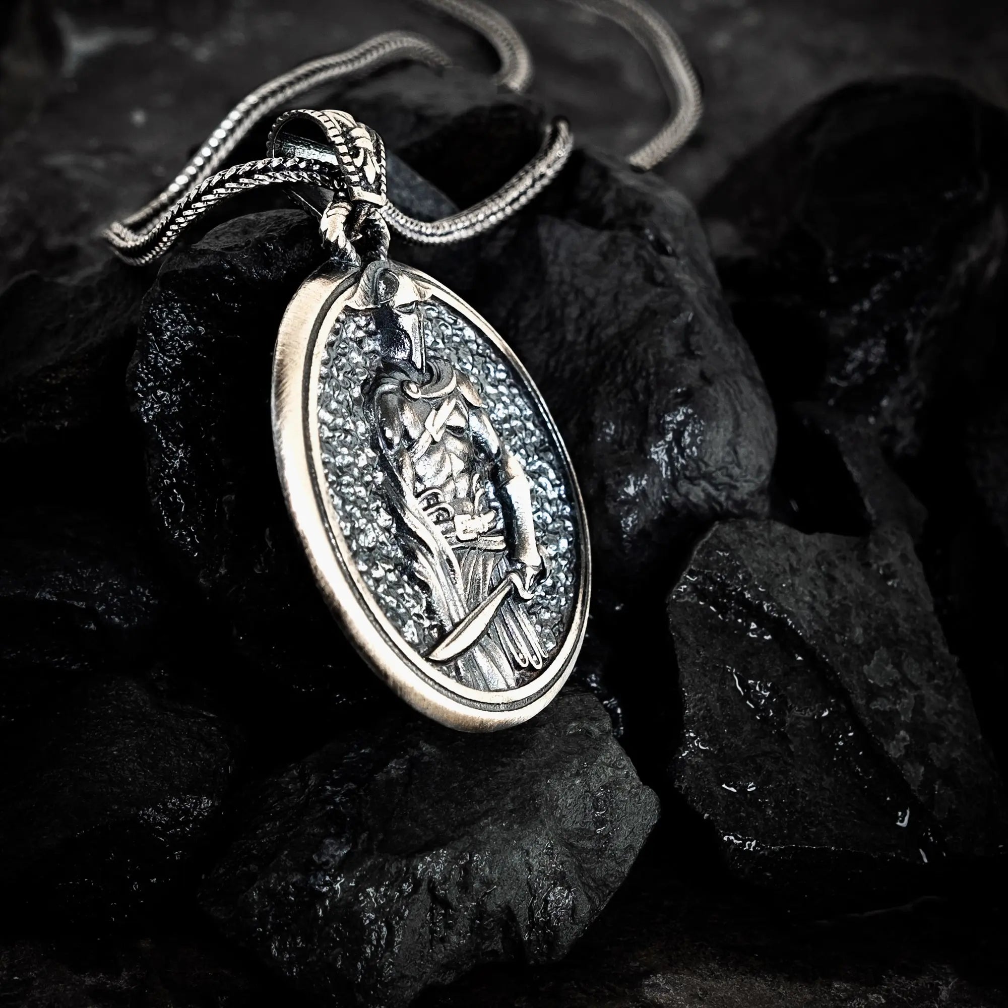 Spartan Warrior Sterling Silver Pendant - Dagger Forge