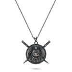 Spartan Warshield Sterling Silver Pendant - Dagger Forge