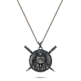 Spartan Warshield Sterling Silver Pendant - Dagger Forge