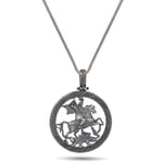 St. George & The Dragon – Silver Warrior Medallion Necklace