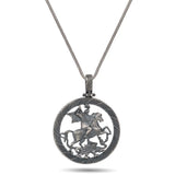 St. George & The Dragon – Silver Warrior Medallion Necklace