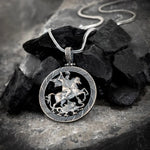 St. George & The Dragon – Silver Warrior Medallion Necklace