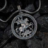 St. George & The Dragon – Silver Warrior Medallion Necklace