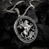 St. George & The Dragon – Silver Warrior Medallion Necklace