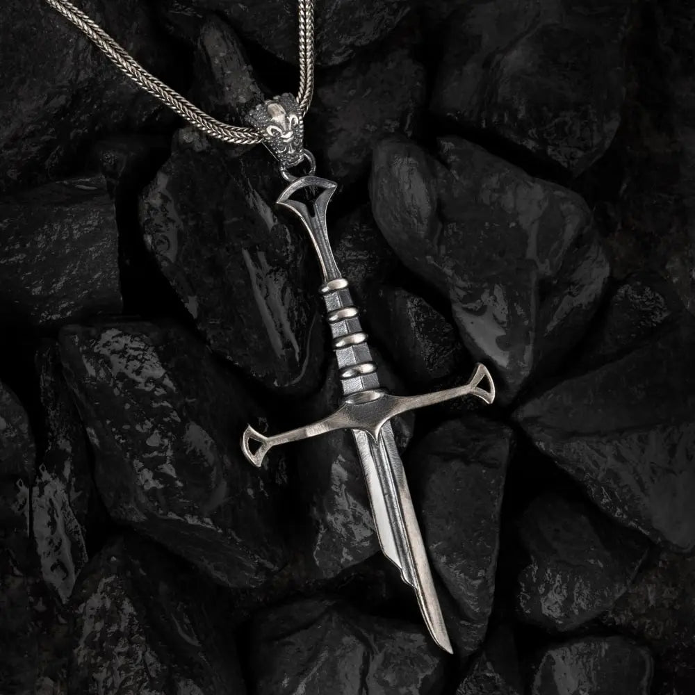 The Blackblade – Gothic Sword Silver Necklace