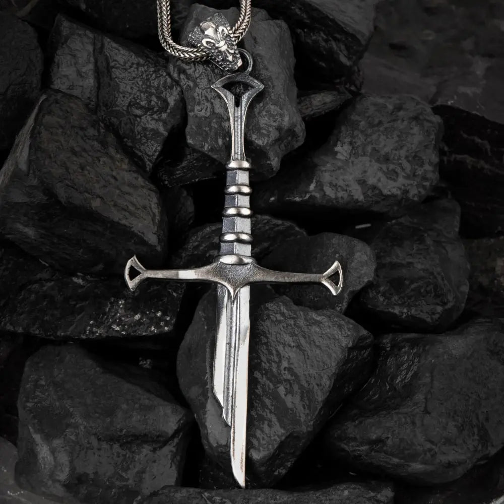 The Blackblade – Gothic Sword Silver Necklace