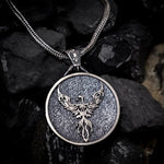 The Eternal Flame – Silver Phoenix Pendant Necklace