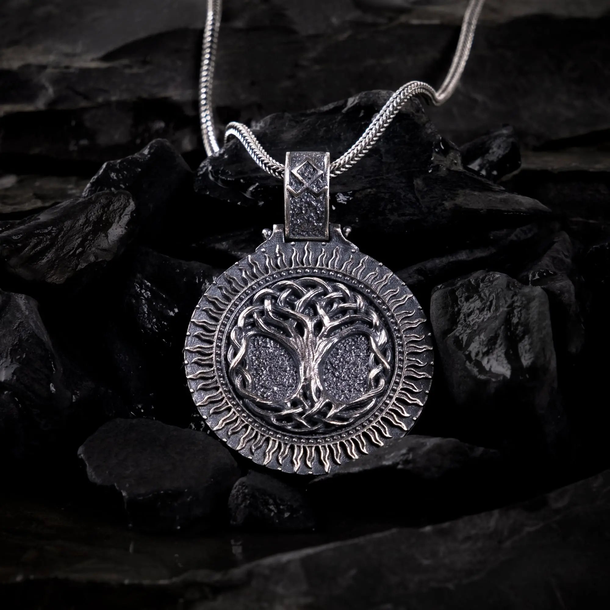 Tree of Life Sterling Silver Pendant – Norse Symbol of Balance - Dagger Forge