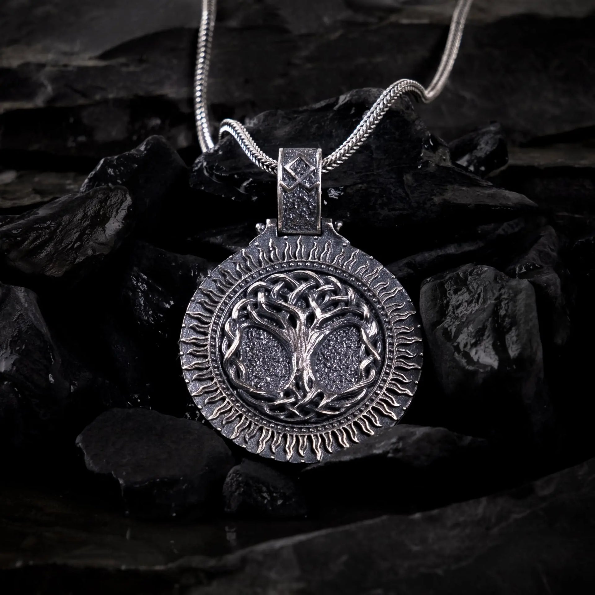 Silver Yggdrasil Tree of Life Necklace – Dagger Forge