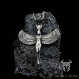 Wings of Isis – Sterling Silver Egyptian Goddess Pendant