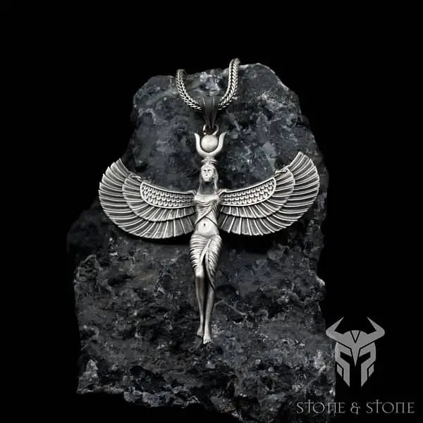 Wings of Isis – Sterling Silver Egyptian Goddess Pendant