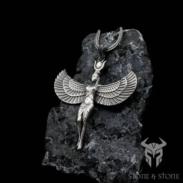 Wings of Isis – Sterling Silver Egyptian Goddess Pendant
