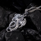Wrath of the Dragon – Silver Winged Beast Pendant Necklace